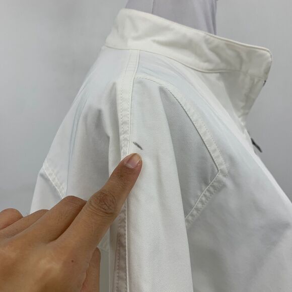 Jarbo Jacket Women 10/12 White Full Zip Snap Boxy Double Lined Structured Crop - Picture 6 of 15